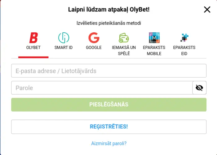 OlyBet login